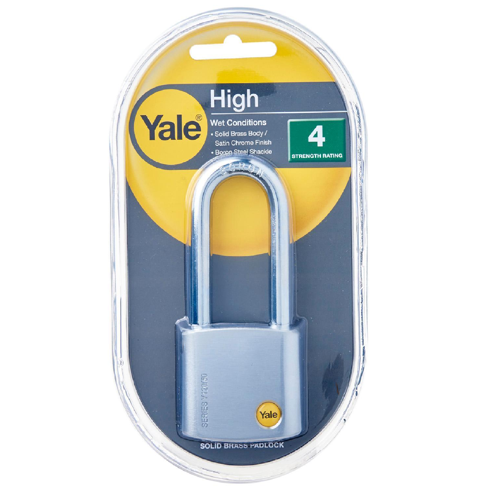 Yale Y120/50/163/1 50MM Extended 63MM Long Boron Shackle Padlock